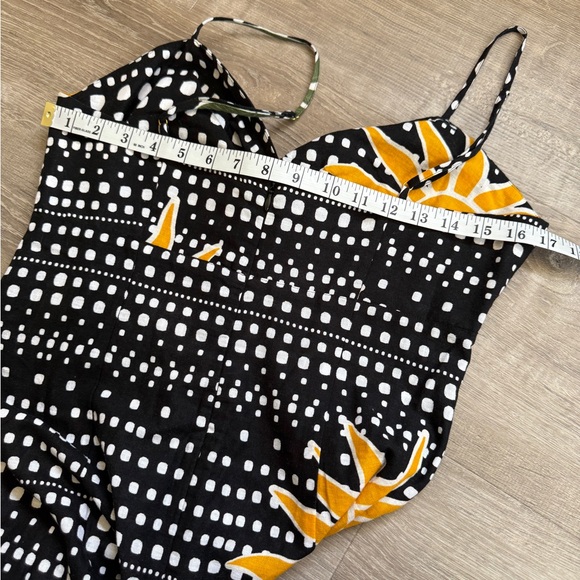 LOFT Beach Black and Yellow Palm Print Midi Dress-size 6- NWT - Picture 10 of 12